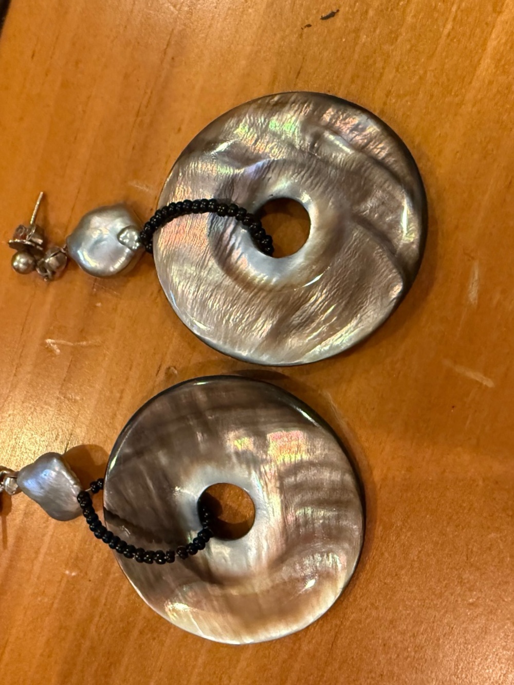 Mother of pearl hoop earrings